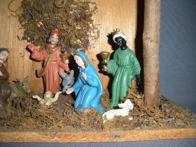 TAIWAN CHRISTMAS NATIVITY DECORATION VINTAGE RUSTIC  