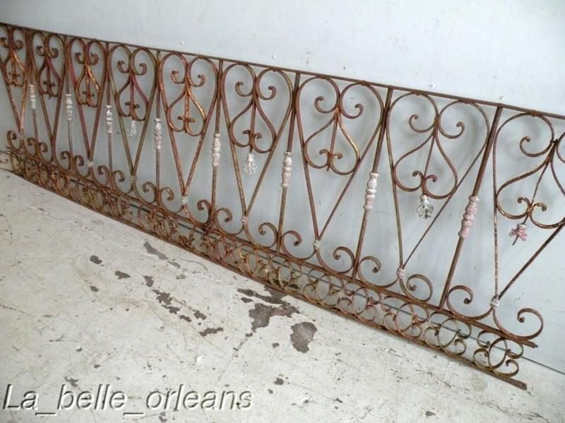 CHARMING SPANISH WROUGHT IRON RAIL/FENCE 9 FT LONG  