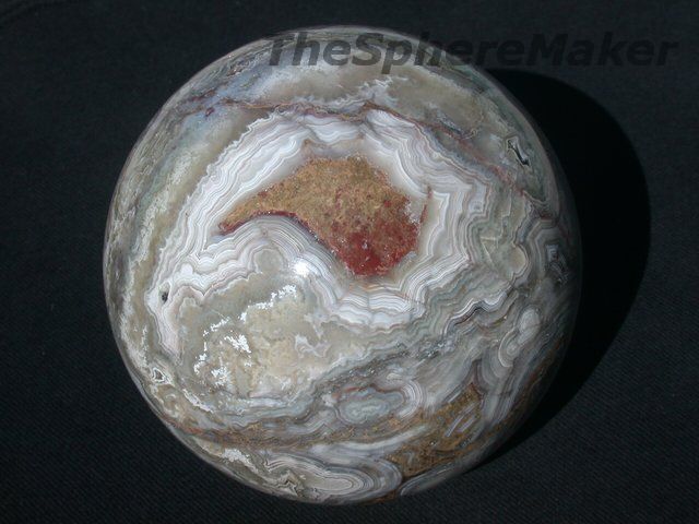    LAGUNA LACE AGATE SPHERE BANDED GEMSTONE CRYSTAL BALL MEXICO 4.4D