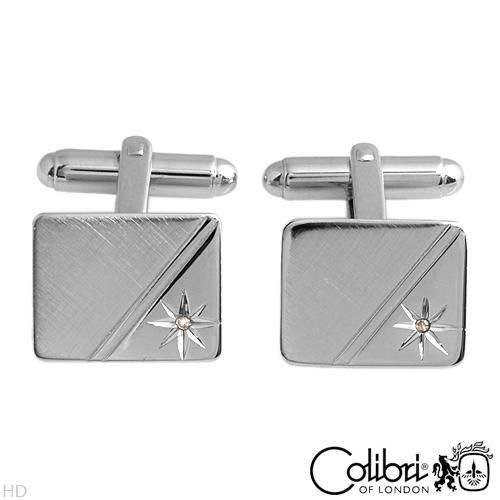 BRAND NEW DIAMOND COLIBRI MENS CUFFLINKS $45 GIFT BOX  