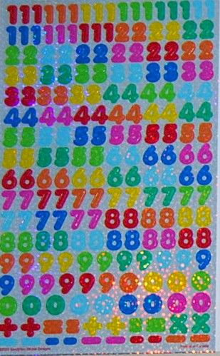 Sandylion large sticker assorted Letter Number 4 Sheets  