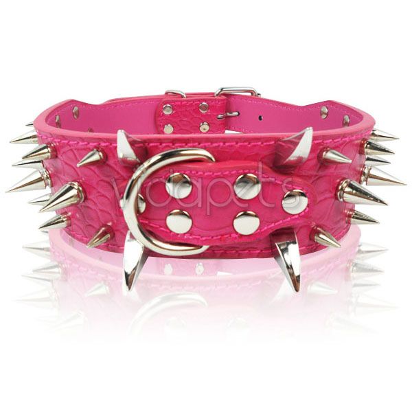 Leather Spiked Dog Collar Pitbull Bully Spikes Extra Large XL  