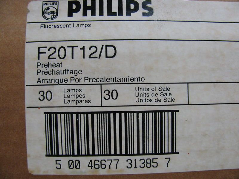 Philips F20T12/D Daylight Fluorescent 313858 Case 30  