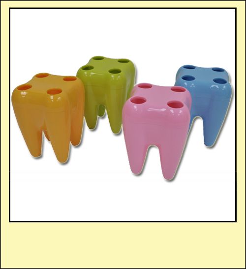 Cute Tooth Shape Toothbrush Holder Stand (Random Color)  