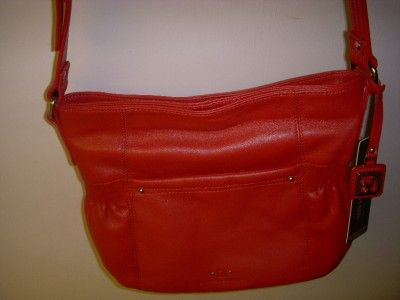 NEW STONE MOUNTAIN RED LTH COMPARTMENTS HANDBAG $168  