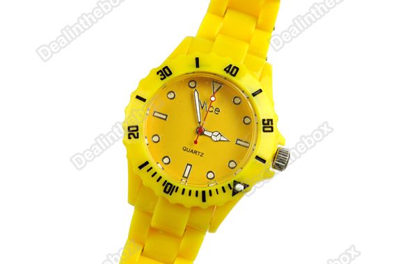 Summer Plastic Wrist Watch Men Women Lady Wristwatch 6 colors