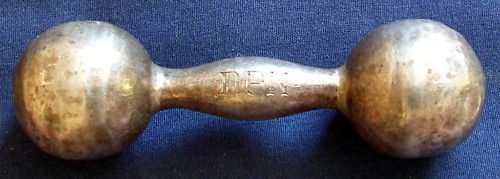 MEXICO STERLING SILVER VINTAGE MUSICAL BABY RATTLE  