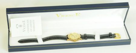 LADIES 14K VICENCE QUARTZ WRIST WATCH W/ ORIGINAL BOX  