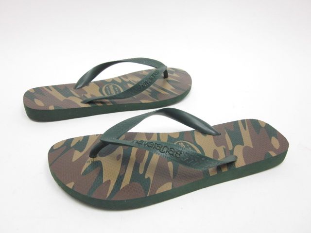 HAIVAIANAS Green Camo Thongs Flips Flops Sandals Sz 7  