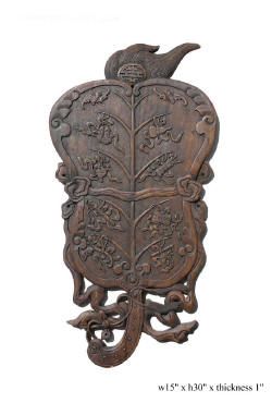 store newsletter wood carved oriental fan shape wall decor s381