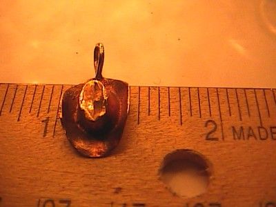 14K VINTAGE YELLOW GOLD COWBOY HAT PENDANT  