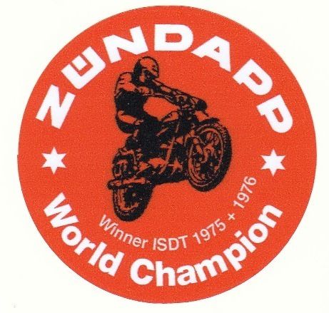 ZUNDAPP STICKER Winner ISDT 1975 76 World Champion GS  