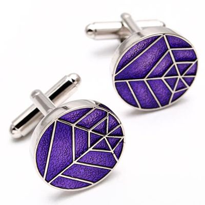   special brand new purple elliptical SPIDER WEB shirt cufflinks  