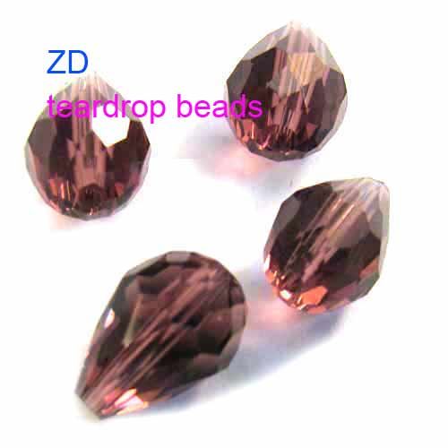 M6910 15pc 10mm Faceted Crystal Gem Teardrop Loose Bead  