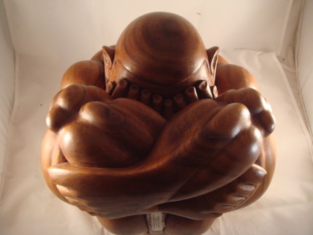 12 Hand Carved Wooden Yogi Monk Weeping Buddha Statue  