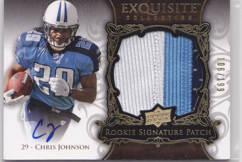 2008 EXQUISITE CHRIS JOHNSON 3C PATCH AUTO 106/199  