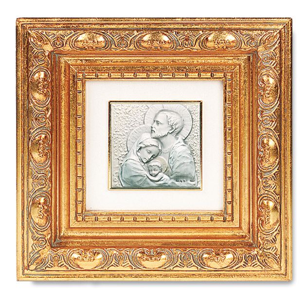 Gold Plated Holy Family Catholic Decor Wall Plaque  