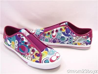 New NIB Coach Bev Poppy Multicolor Colorful Sneakers Pink Purple Blue 