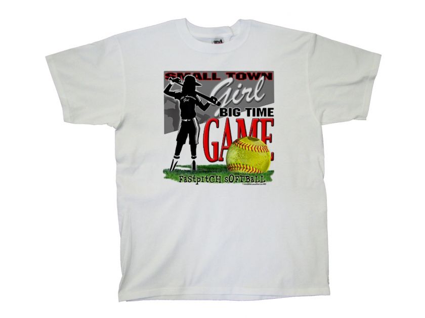 Softball T Shirt Small Town Girl Big Game  