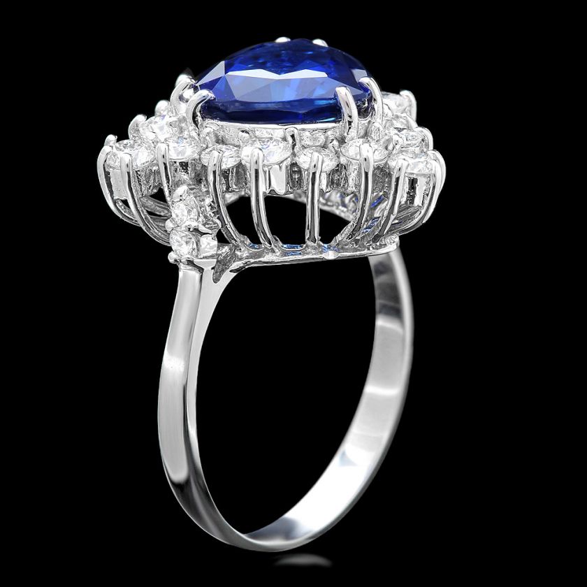 16500 CERTIFIED 14K WHITE GOLD 3.30CT SAPPHIRE 1.10CT DIAMOND RING 