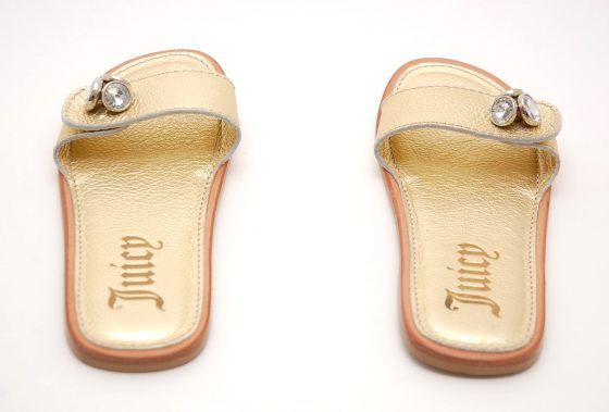 NEW JUICY COUTURE ~LORI SANDAL SLIDE SHOE ~GOLD 8 M  