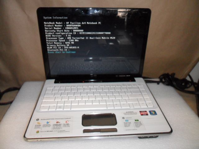 HP Pavilion DV4 2145DX Entertainment Turion II Processor 2.3 GHz 4GB 