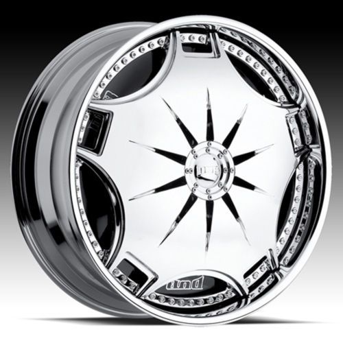 24 DUB GANJA SPINNER CHROME WHEEL SET  