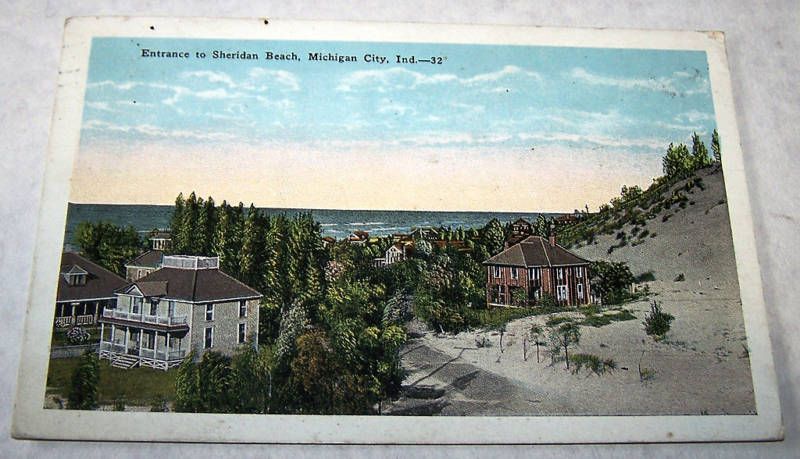 1930 ENTRANCE SHERIDAN BEACH MICHIGAN CITY INDIANA PC  