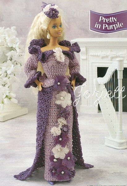 Pretty in Purple, Annies crochet patterns fit Barbie  