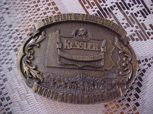 Brass Belt Buckle Kessler American Whiskey  