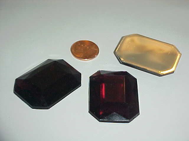 VINTAGE AMETHYST JEWEL 40x30mm OCTAGON CABOCHONS L666  