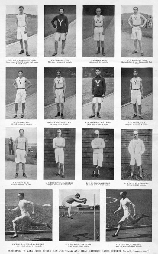 TRACK AND FIELD 1895 ATHLETIC GAMES, CAMBRIDGE VS YALE  