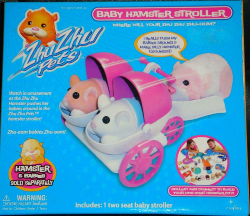 ZhuZhu Pets 2 seat Baby Hamster Stroller ZhuZhuPets Zhu 877799005123 