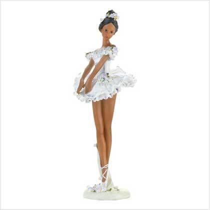 12 Tall BALLERINA Ballet Dancer w/ White Tutu Dress & Slippers 