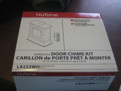 Broan NuTone PILOT DOOR BELL WIRELESS CHIME KIT LA533WH white GC500T 