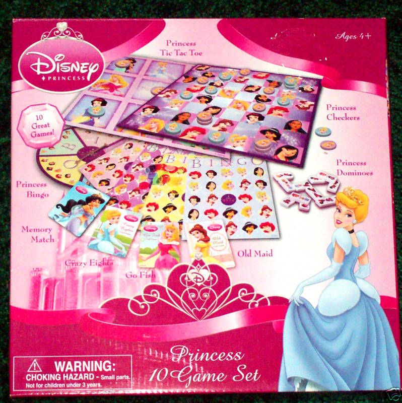 10 Disney Princess GAME SET Bingo Cards Dominoes Memory