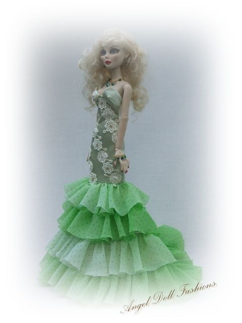 Birthstones Peridot evening gown for Evangeline Ghastly #EV24  