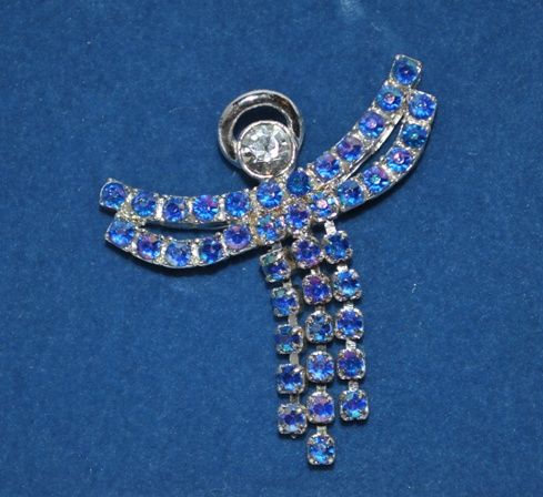 NEW September Blue Rhinestone Angel Pin  