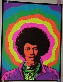 vintage Blacklight Rainbow JIMI HENDRIX Poster  