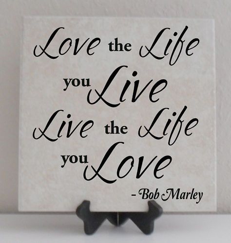 Bob Marley Vinyl Lettering Tile Quote Decal Love Life  