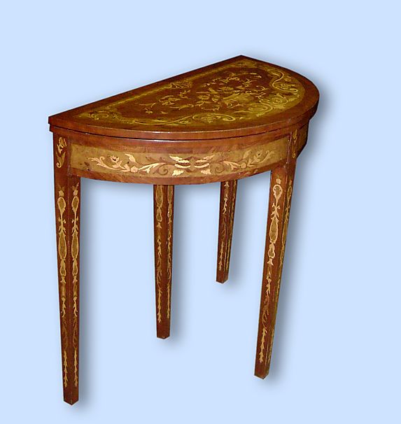 Sensational Marquetry Victorian console card table  