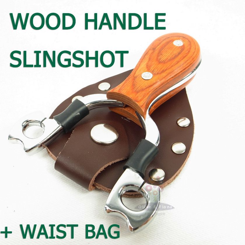   slingshot Pocket Sling Wood Handle Catapult With Pro Slingshot Bag NEW