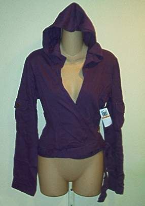 XCVI $108 NWT Purple French Terry Wrap Hoodie XS SM M L XL  