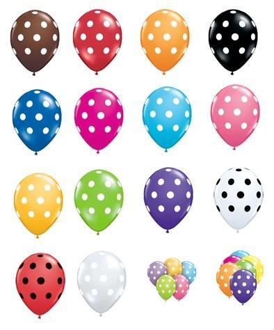   BALLOONS choose colors black white red berry blue ladybug lime clear