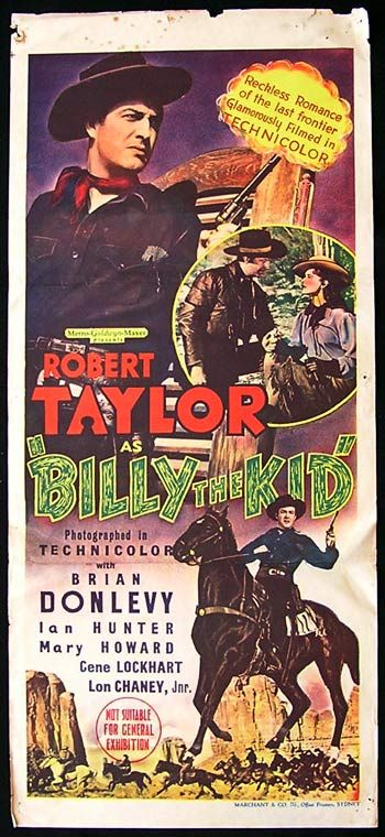 BILLY THE KID 41 Robert Taylor RARE ORIGINAL poster  