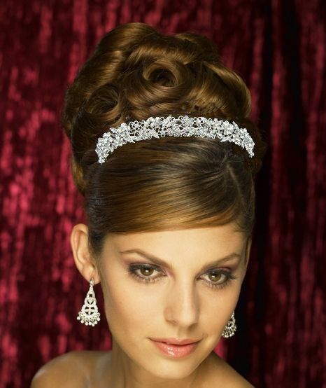 Bridal Wedding crystal Tiara Headband Silver  Party Bridalmaid 