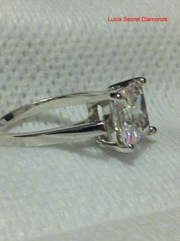 CARAT PRINCESS CUT SOLITAIRE RING SOLID STERLING SILVER *SIZE 7 