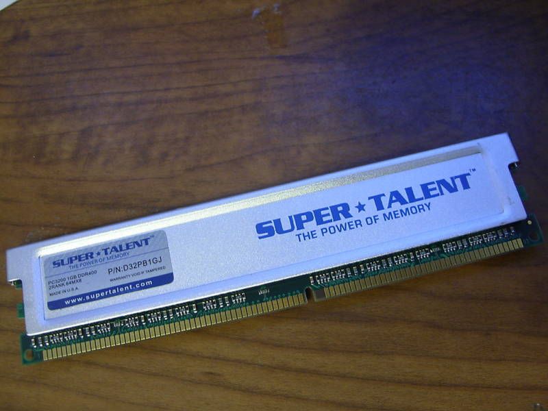 1gb SUPER TALENT D32PB1GJ PC3200 DDR 400 LOW DENSITY PC  