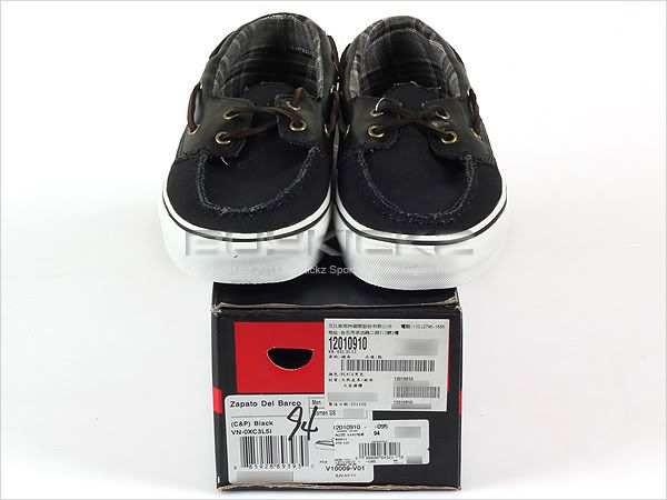 Vans Zapato Del Barco (C&P) Black Canvas Leather 2011 Casual Mens Low 