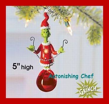 DR SEUSS THE GRINCH LIGHT UP ORNAMENT COLLECTIBLE NEW  